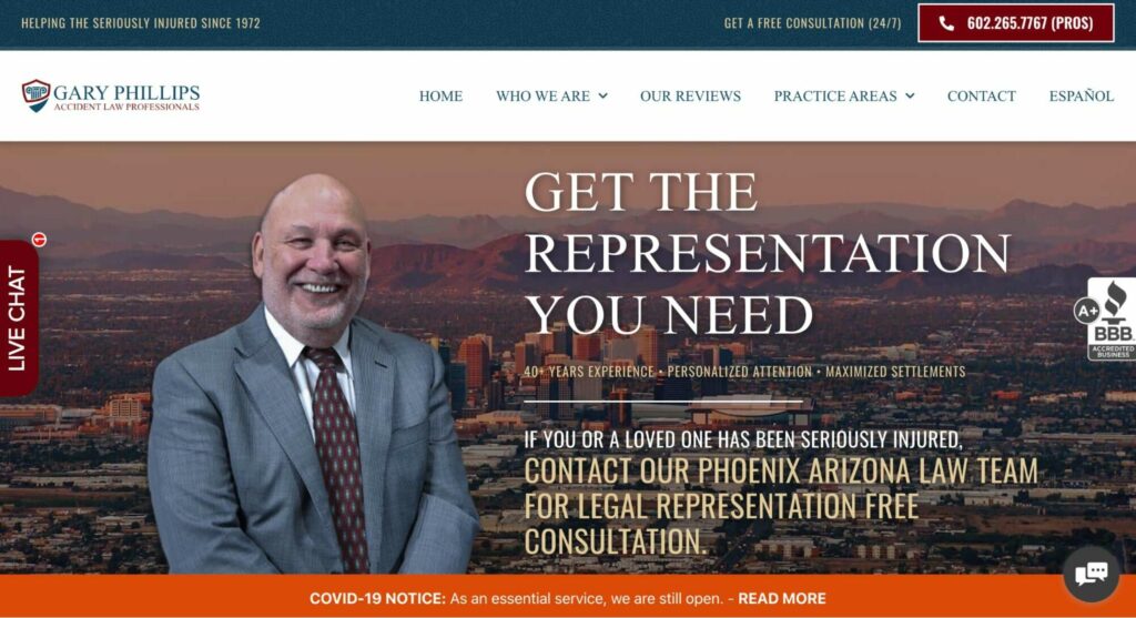 Gary Phillips Accident Law Professionals, PLLC's Homepage