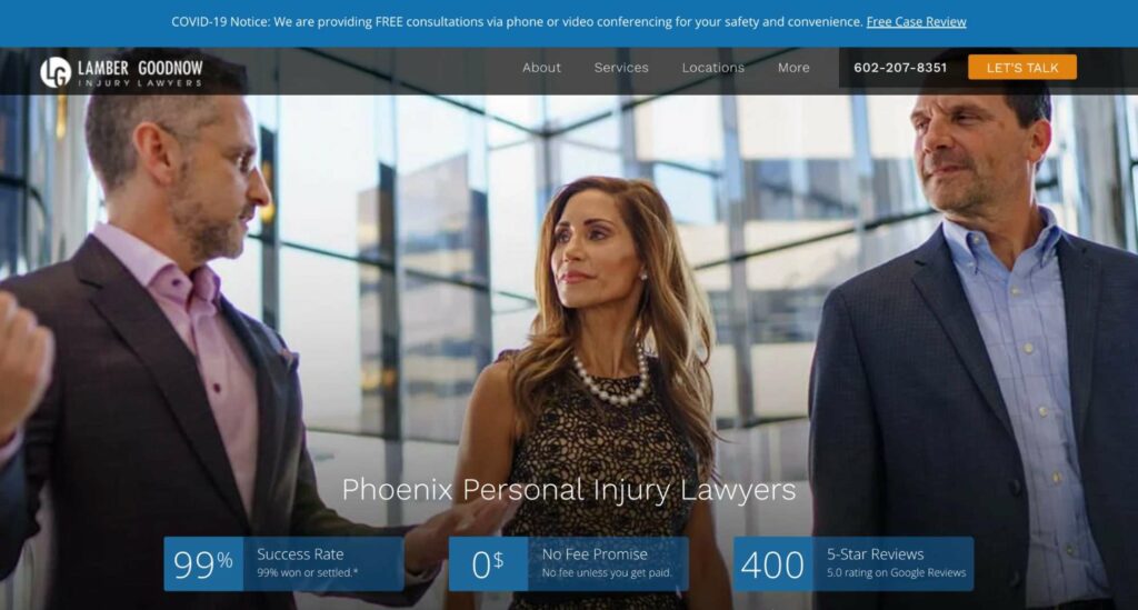 Lamber Goodnow Injury Lawyers Phoenix's Homepage
