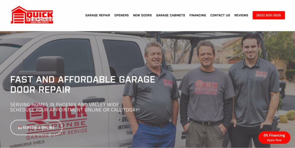 Quick Response Garage Door Service's Homepage