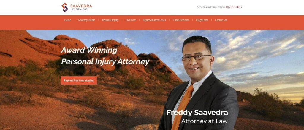 Saavedra Law Firm, PLC's Homepage