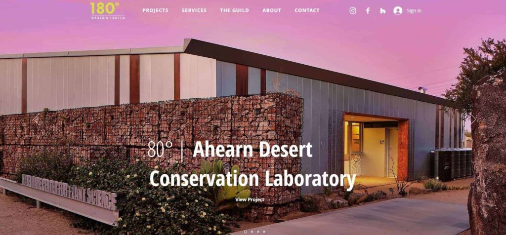180 Degrees Design + Build Homepage