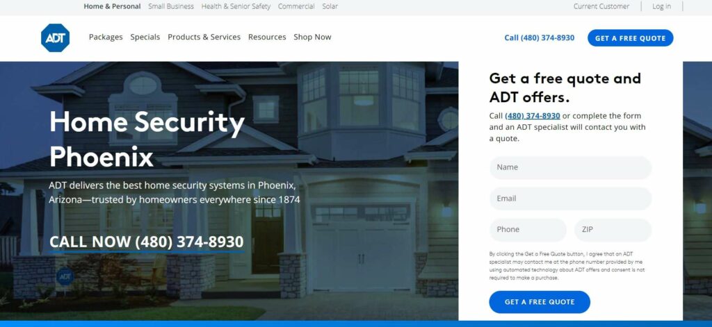 ADT Security Services Homepage