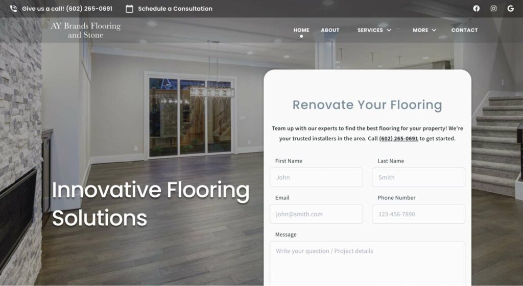 AY Brands Flooring and Stone Homepage