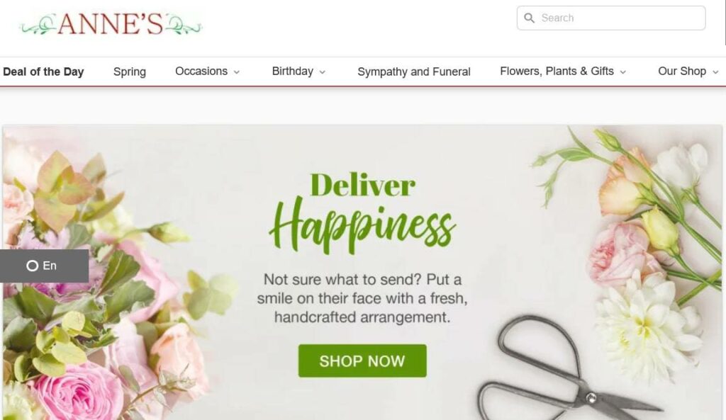 Anne's Flowers & Gifts Homepage
