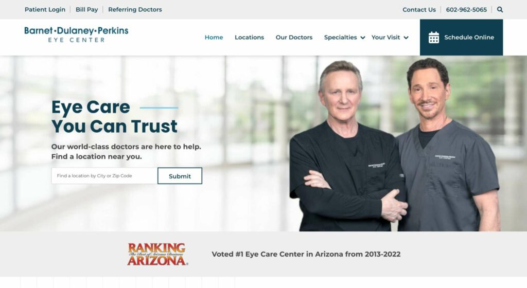 Barnet Dulaney Perkins Eye Center Homepage
