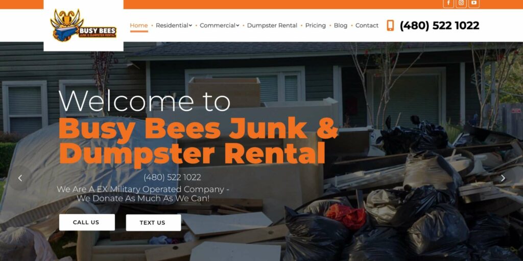 Busy Bees Junk Removal & Dumpster Rental Phoenix Homepage