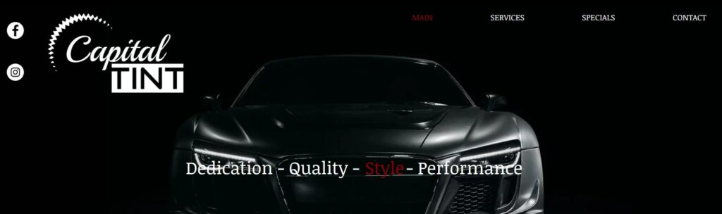 Capital Tint Homepage