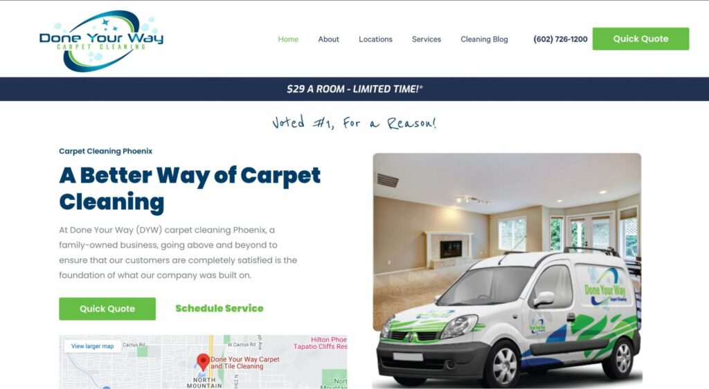 Done Your Way Carpet and Tile Cleaning Homepage