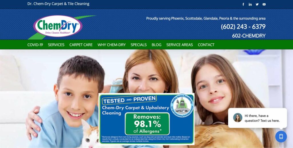 Dr. Chem-Dry Carpet & Tile Cleaning Homepage
