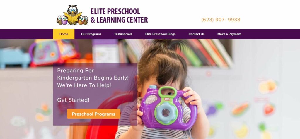 Elite Preschool and Learning Center Homepage