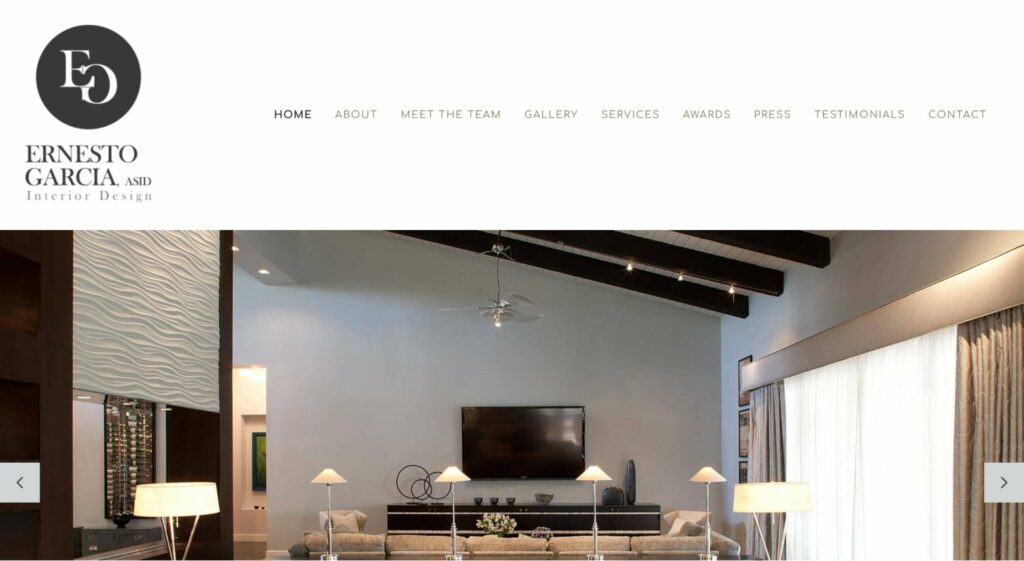Ernesto Garcia Interior Design, LLC Homepage