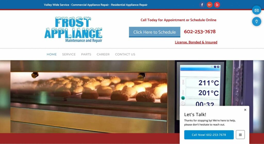 Frost Appliance Homepage