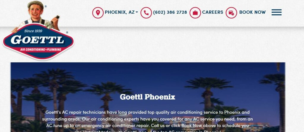 Goettl Air Conditioning and Plumbing Phoenix Homepage