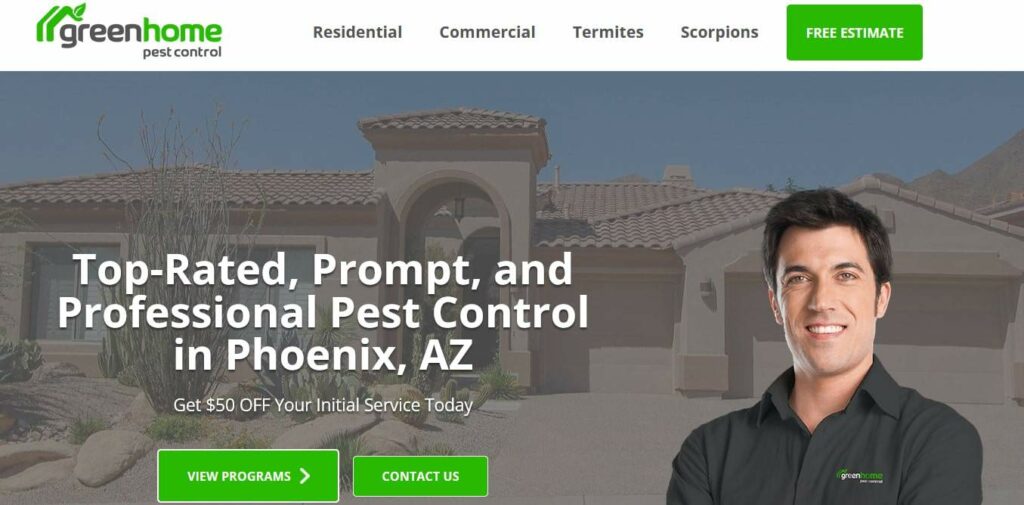 Green Home Pest Control Homepage