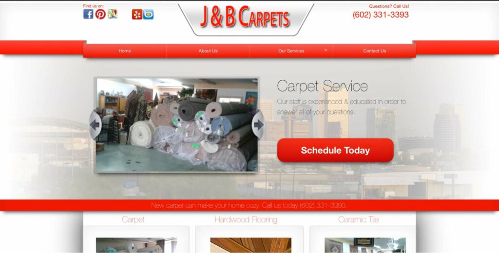 J & B Carpets Homepage