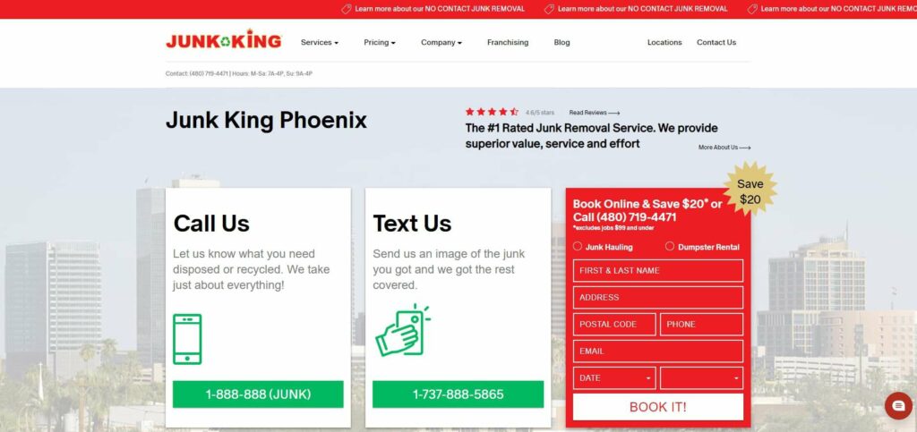 Junk King Phoenix Homepage