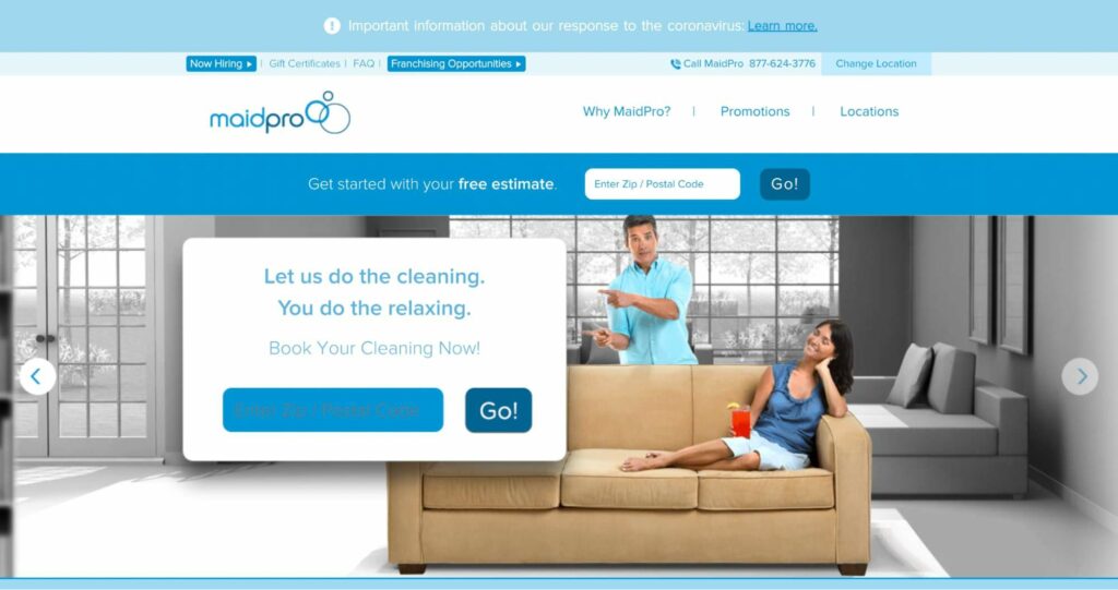 MaidPro Phoenix Homepage