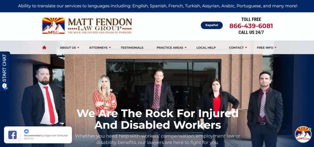 Matt Fendon Law Group Homepage