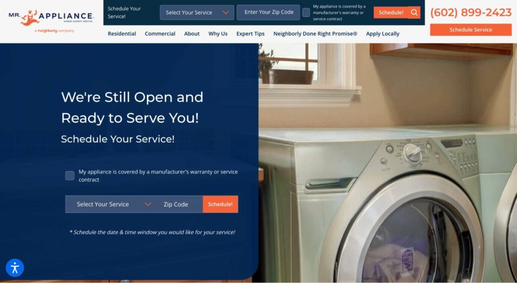 Mr. Appliance of West Phoenix Homepage