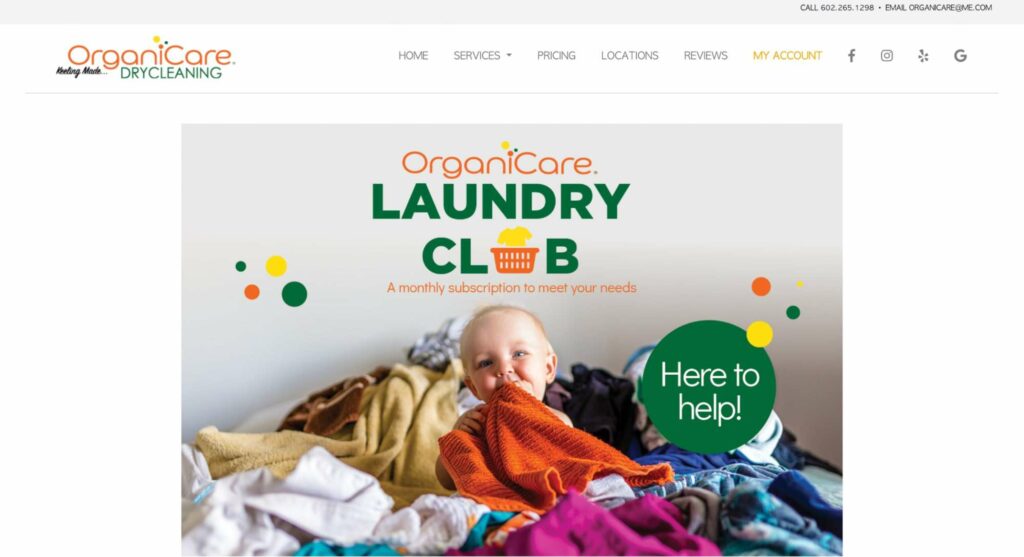OrganiCare Dry Cleaners & Laundry Pick up and Delivery, Wash & Fold Homepage
