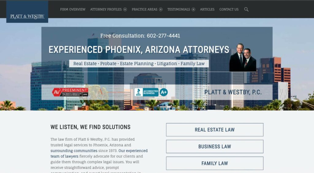Platt & Westby, P.C. Homepage