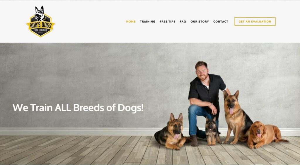 Rob's Dogs (Dog training) Homepage