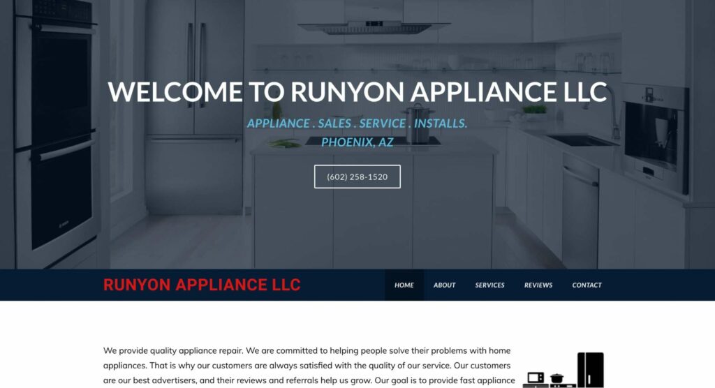 Runyon Appliance Homepage