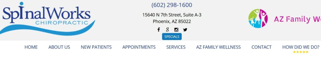 SpinalWorks Chiropractic Homepage