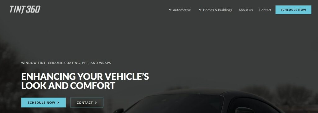 Tint 360 Homepage