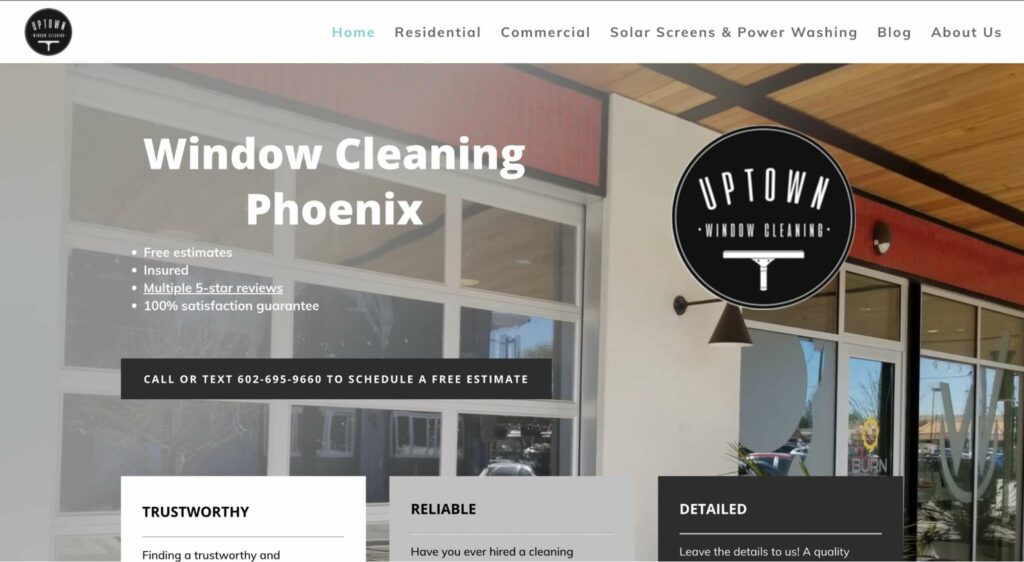 Uptown Window Cleaning Homepage