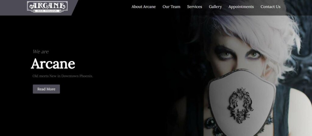 Arcane Hair Parlour Homepage