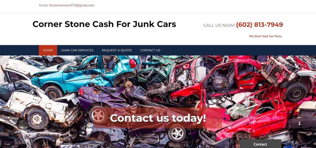 Corner Stone Cash for Junk Cars Homepage