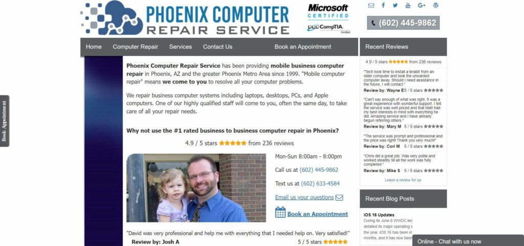 Phoenix Computer Repair Service Homepage