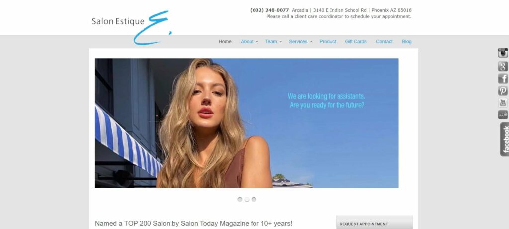 Salon Estique Homepage