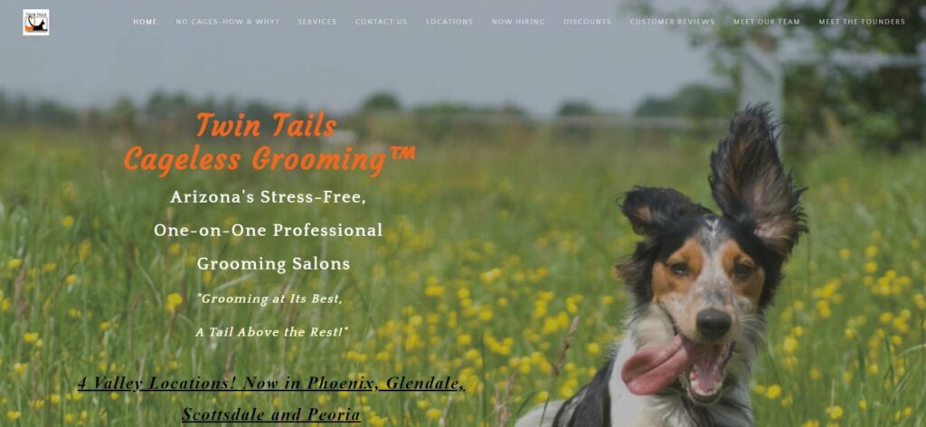 Twin Tails Cageless Grooming Homepage