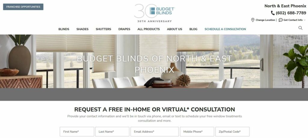 Budget Blinds of East and North Phoenix Homepage
