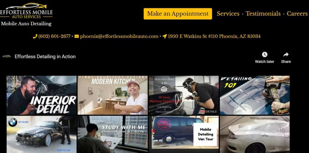 Effortless Mobile Auto Services Homepage