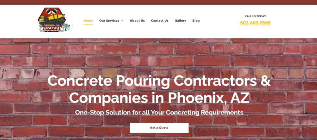 Prosperity Construction Services Homepage