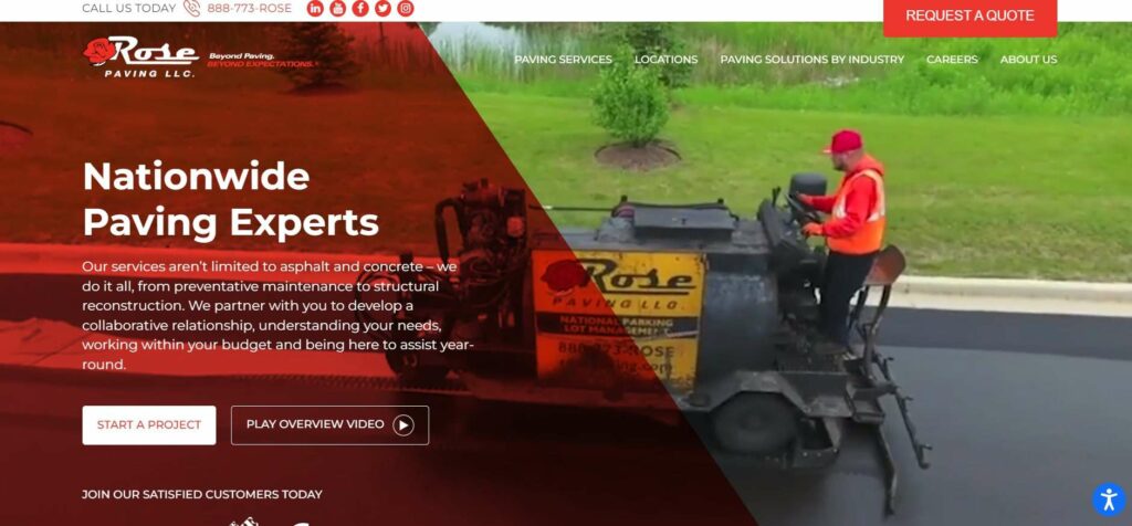 Rose Paving LLC Homepage