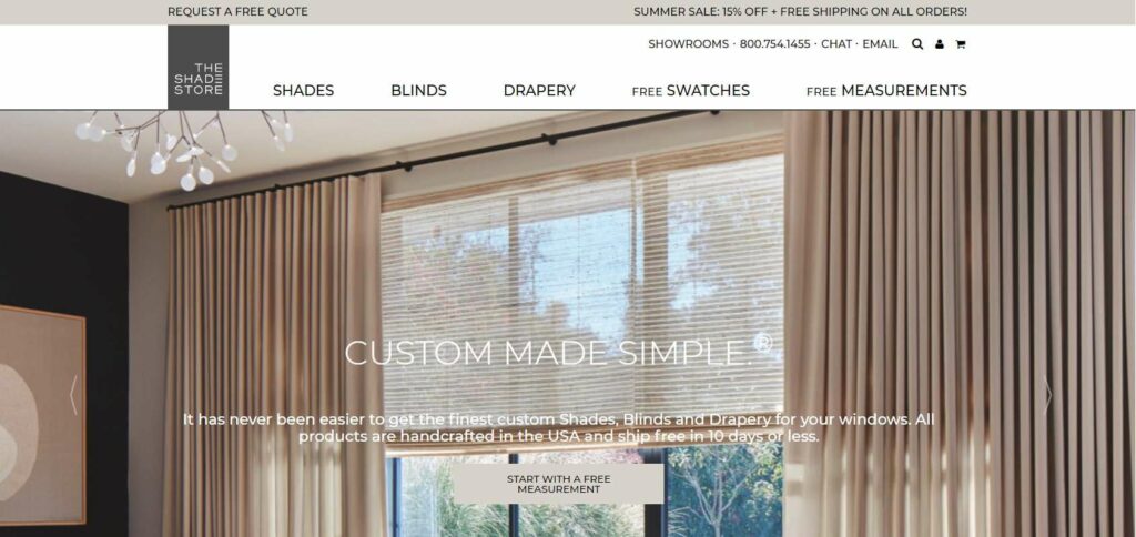 The Shade Store Homepage