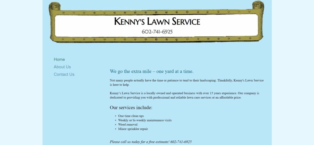 Kenny’s Lawn Service Homepage