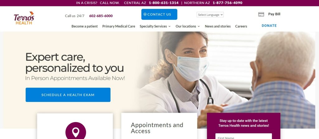Terros Health Homepage