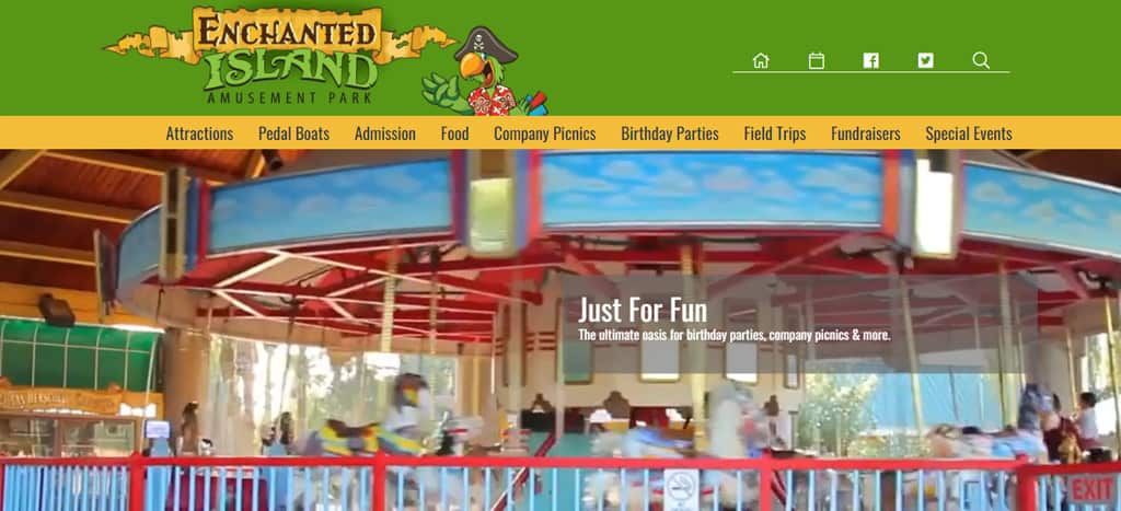 Enchanted Island Amusement Park Homepage