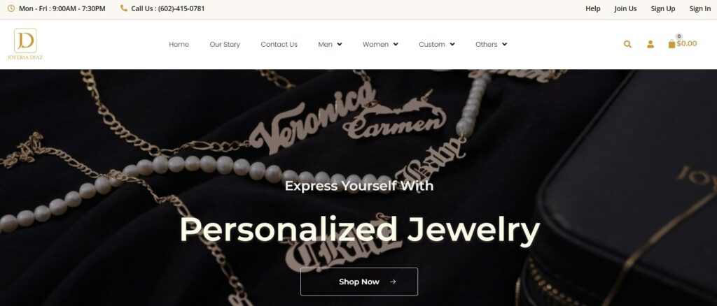 Joyeria Diaz Homepage