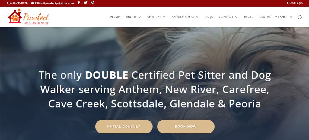 Pawfect Pet & House Sitter Homepage
