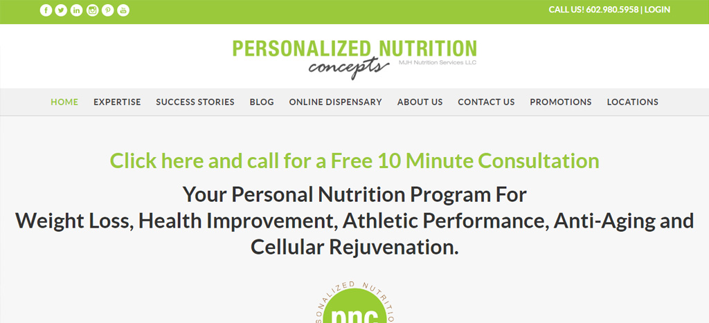 Personalized Nutrition Concepts Homepage