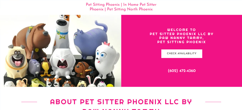 Pet Sitter Phoenix LLC by Paw Nanny Tammy Homepage