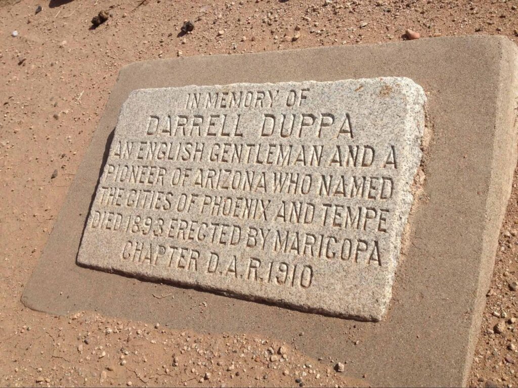The city name “Phoenix” was given by Darrell Duppa