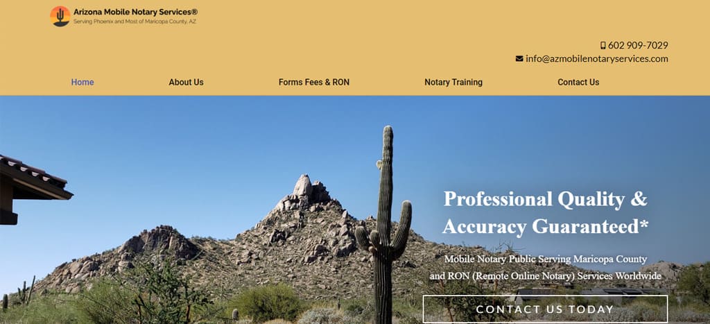Arizona Mobile Notary Services Homepage