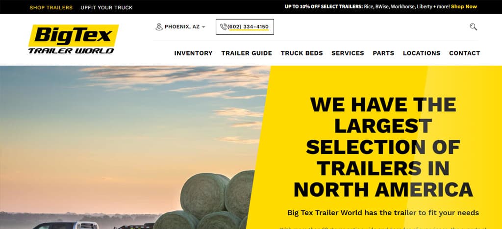 Big Tex Trailer World Homepage